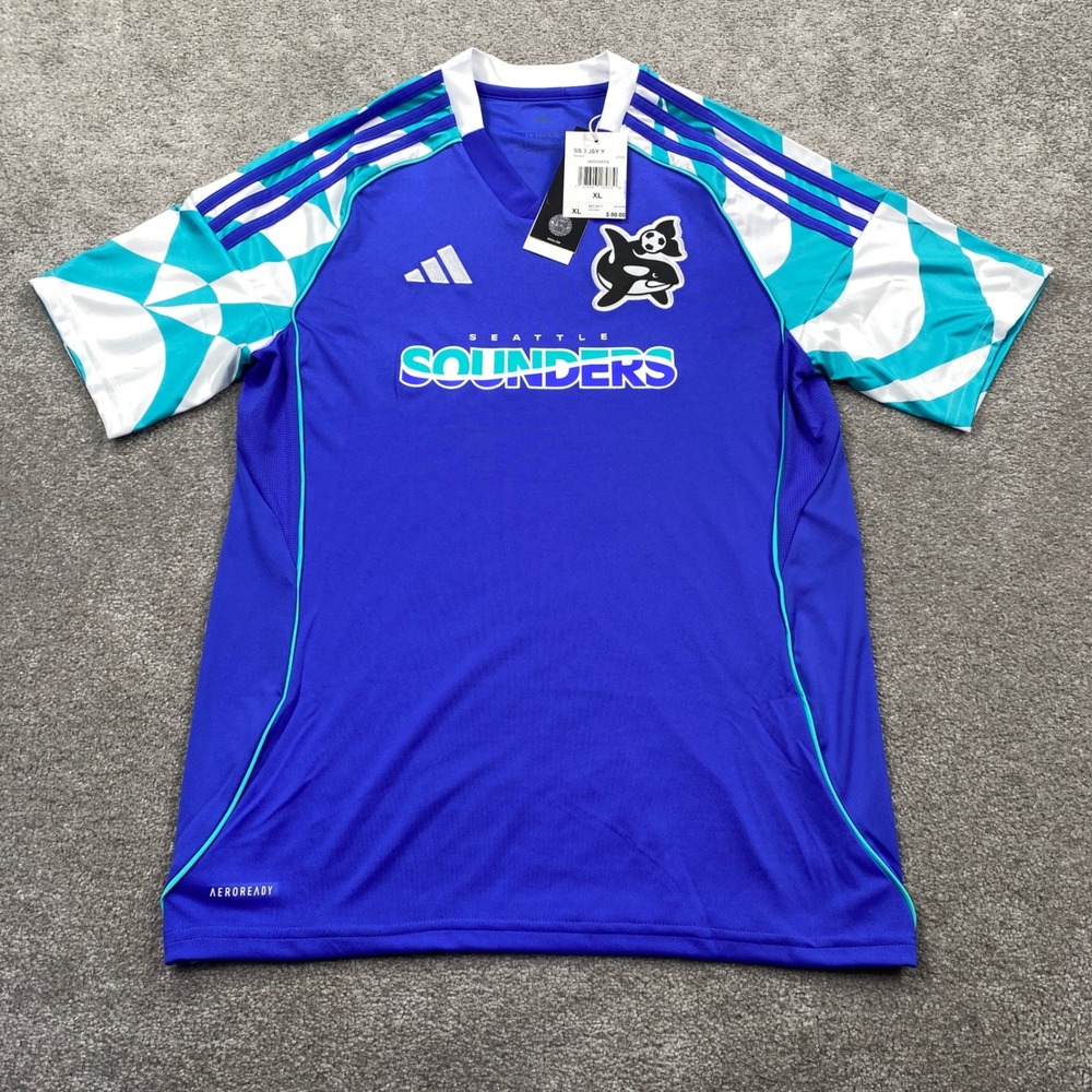 Adidas Seattle Sounders Jersey Youth XL Blue 2024 Third Kit Aeroready JI7326